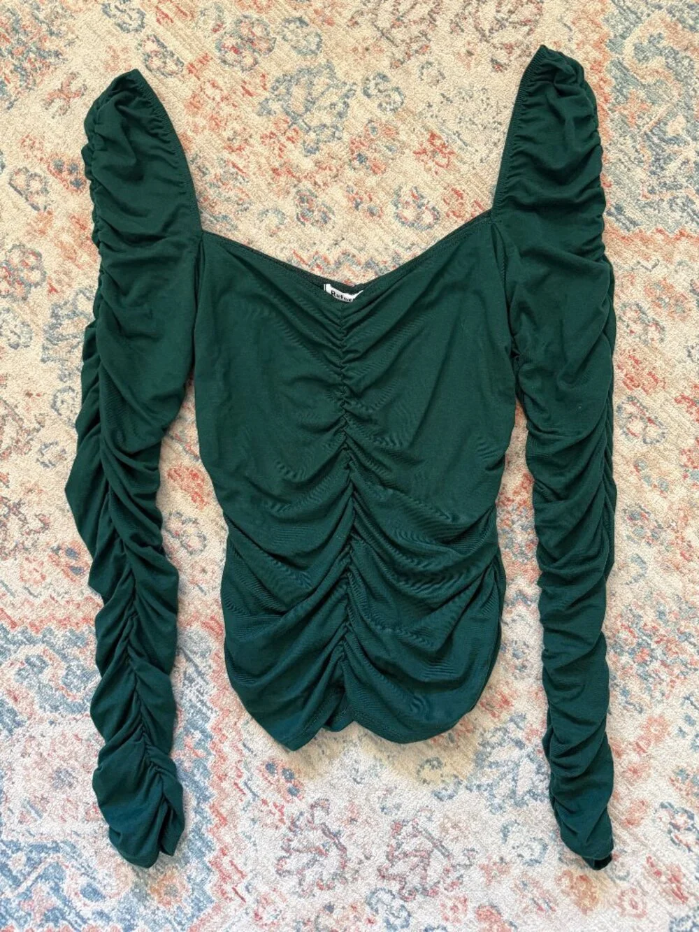 Reformation Esra Ruched Top : Medium - Picture 2 of 7